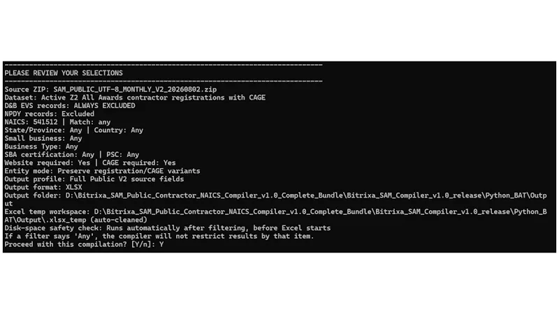 SAM.gov Contractor Database Compiler screenshot 8