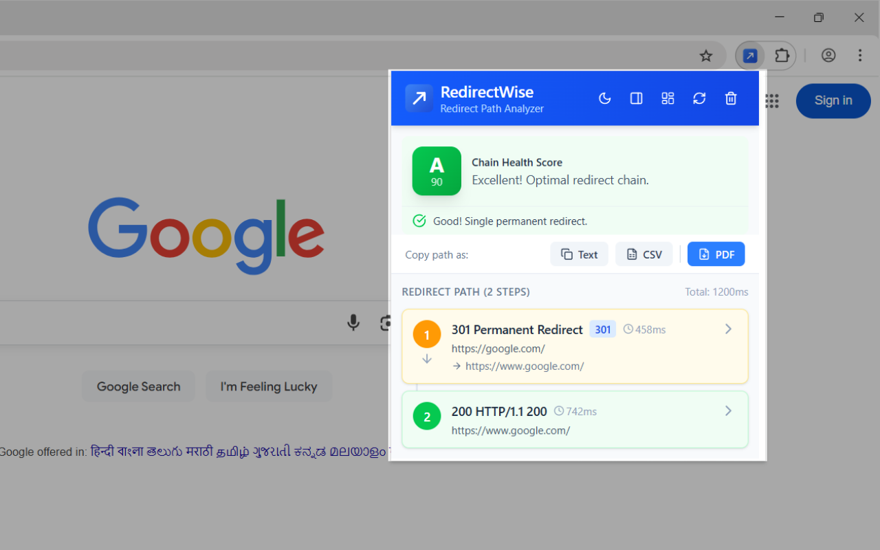 RedirectWise - Main product screenshot demonstrating key features and user interface