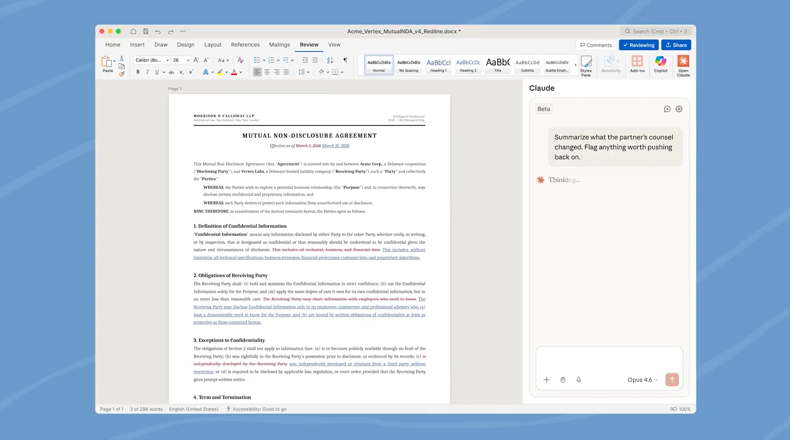Claude for Word gallery image