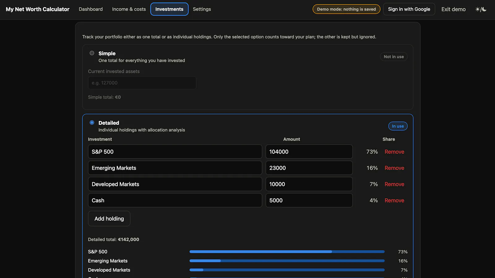 My Net Worth Calculator screenshot 3