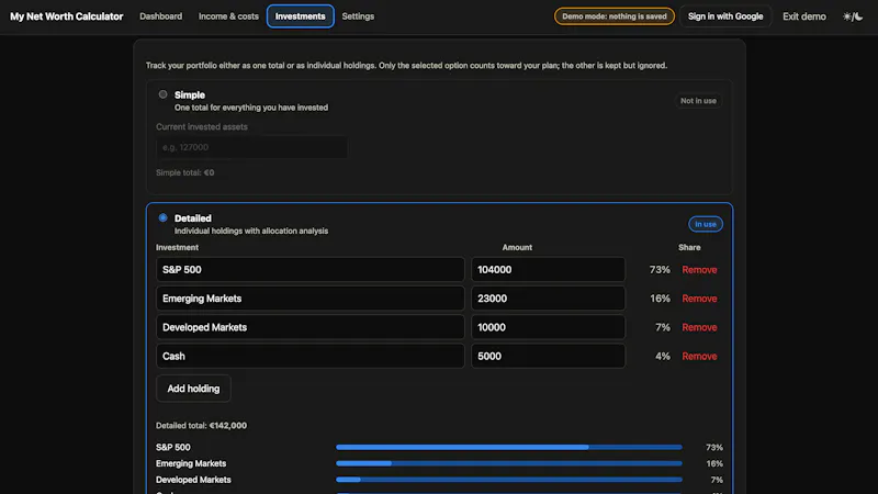 My Net Worth Calculator screenshot 3