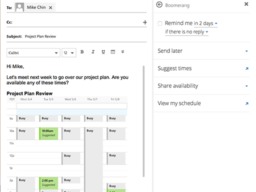 Boomerang for Outlook