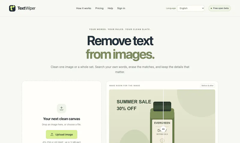 TextWiper screenshot 1