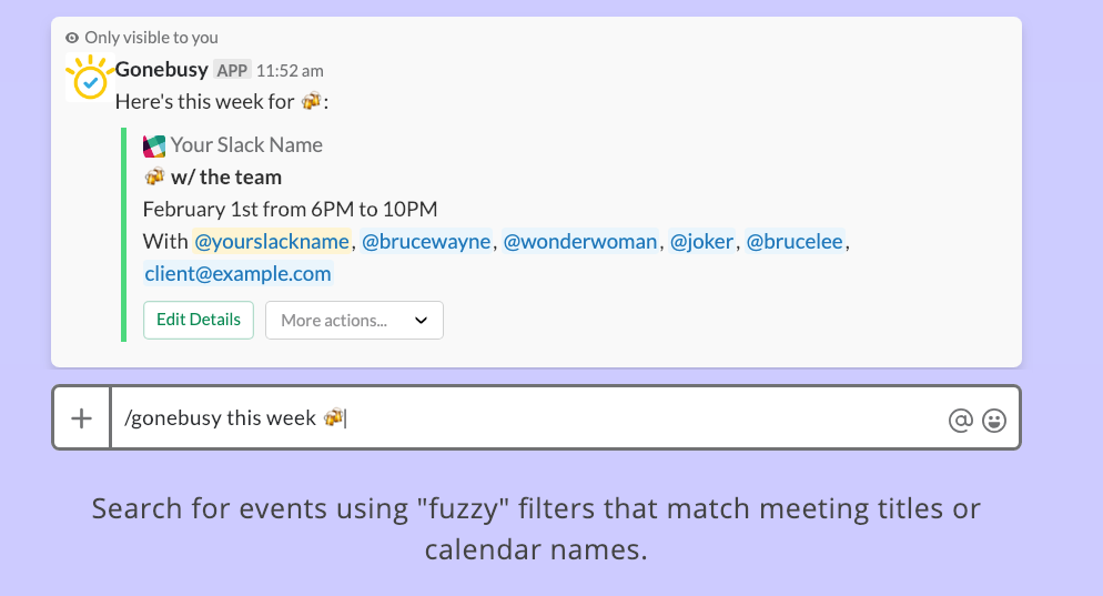 Gonebusy for Slack gallery image