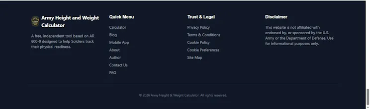 Army Height and Weight Calculator gallery image
