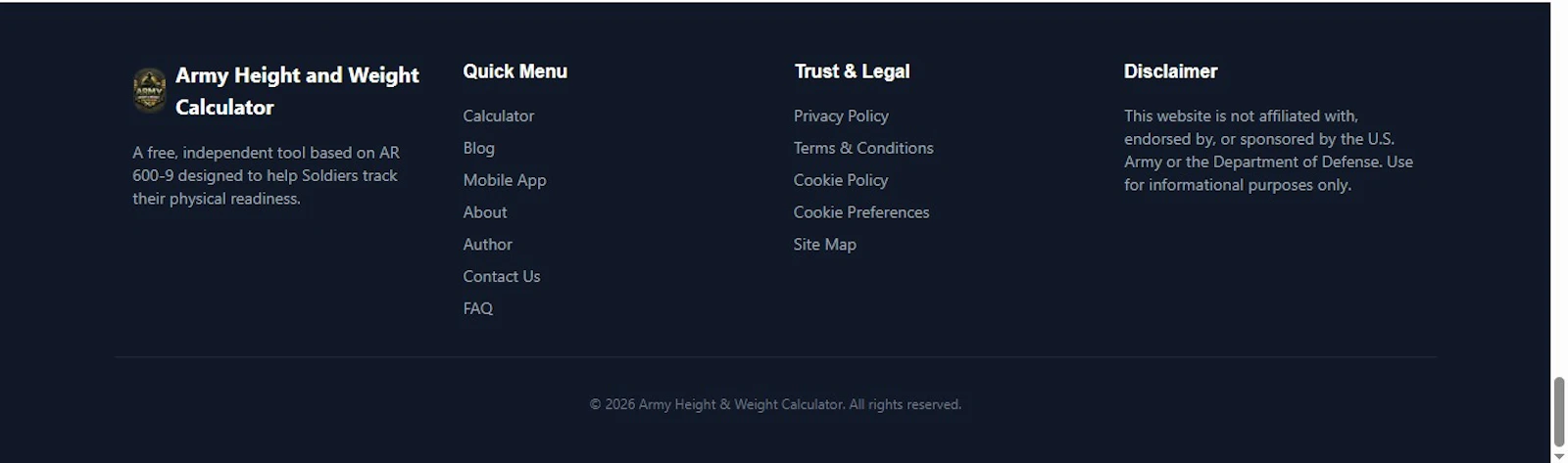 Army Height and Weight Calculator screenshot 4
