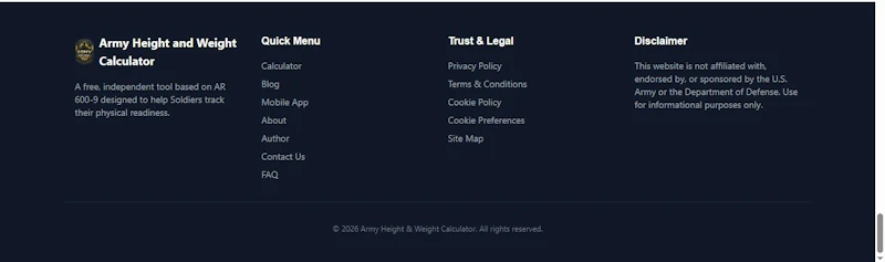 Army Height and Weight Calculator screenshot 4