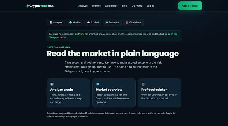 CryptoYaanBot screenshot 4