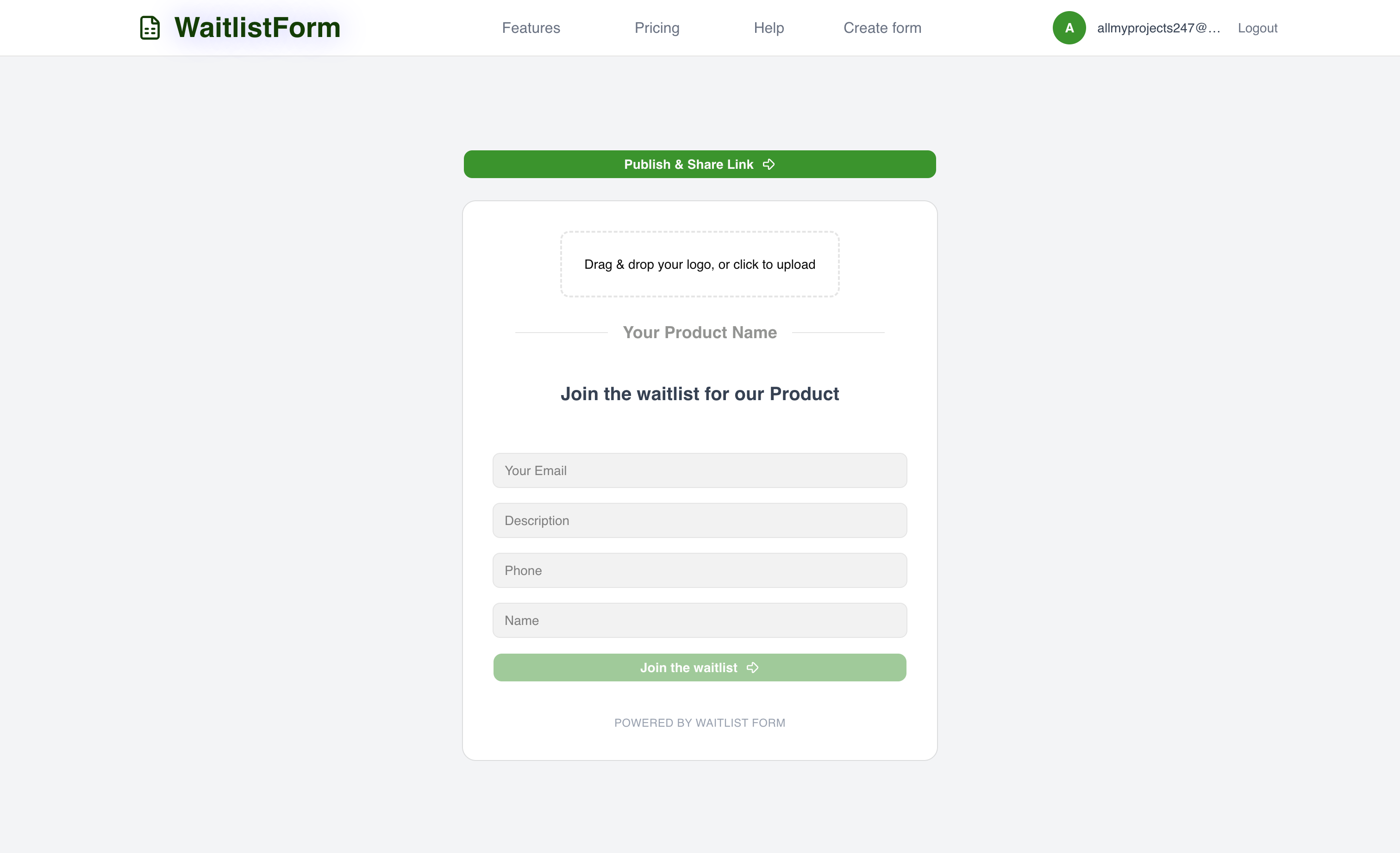 Waitlist Form gallery image