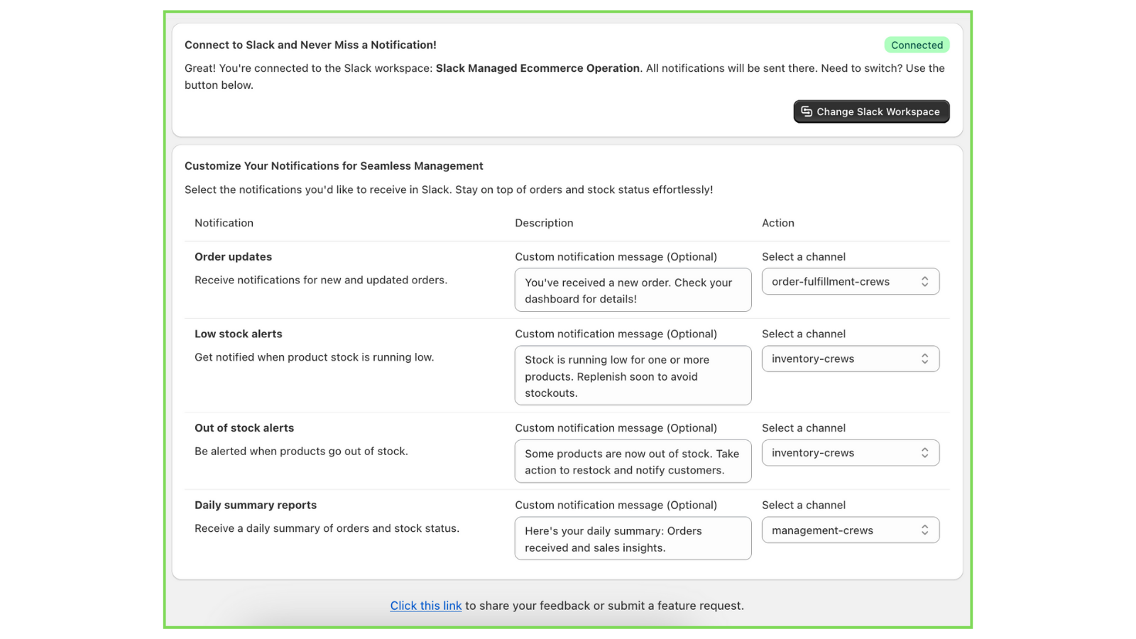 TW - Notify Team on Slack (Shopify App) - Houd uw e -commerceteam op de hoogte van Realtime over de winkel media 2