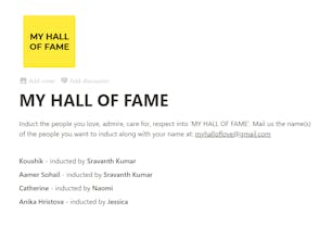 MY HALL OF FAME gallery image