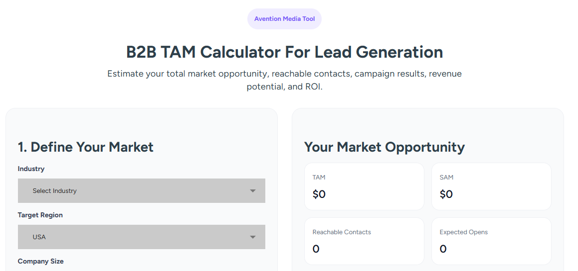 B2B TAM Calculator Tool gallery image
