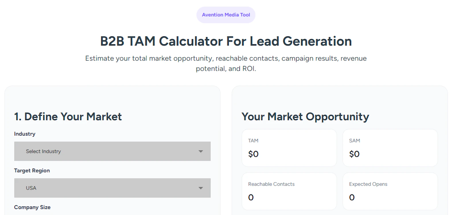 B2B TAM Calculator Tool screenshot 1