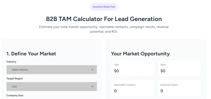 B2B TAM Calculator Tool screenshot 1
