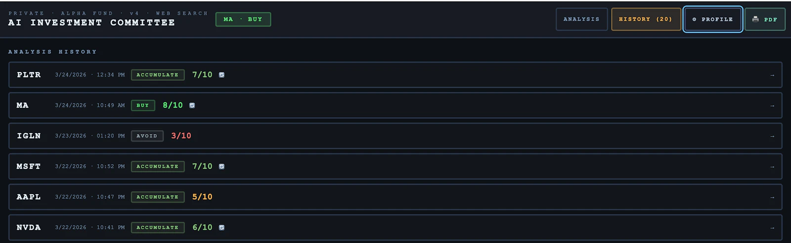 AI Investment Committee screenshot 5