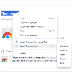 Right Click to Search Any Site