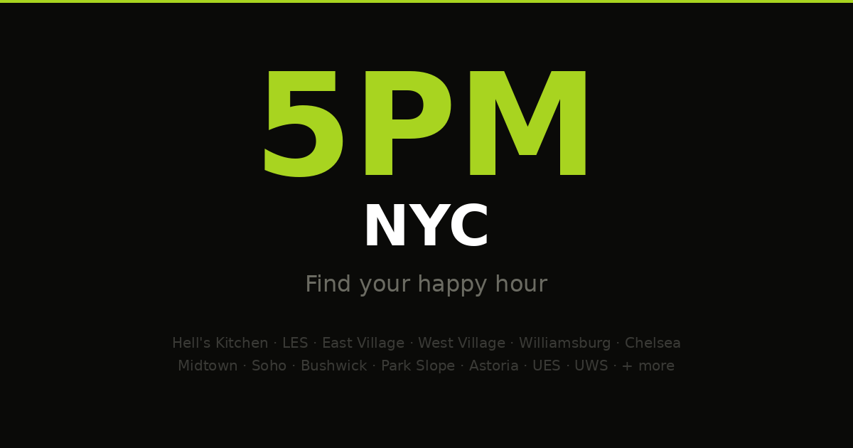 5PM NYC - Main product screenshot demonstrating key features and user interface