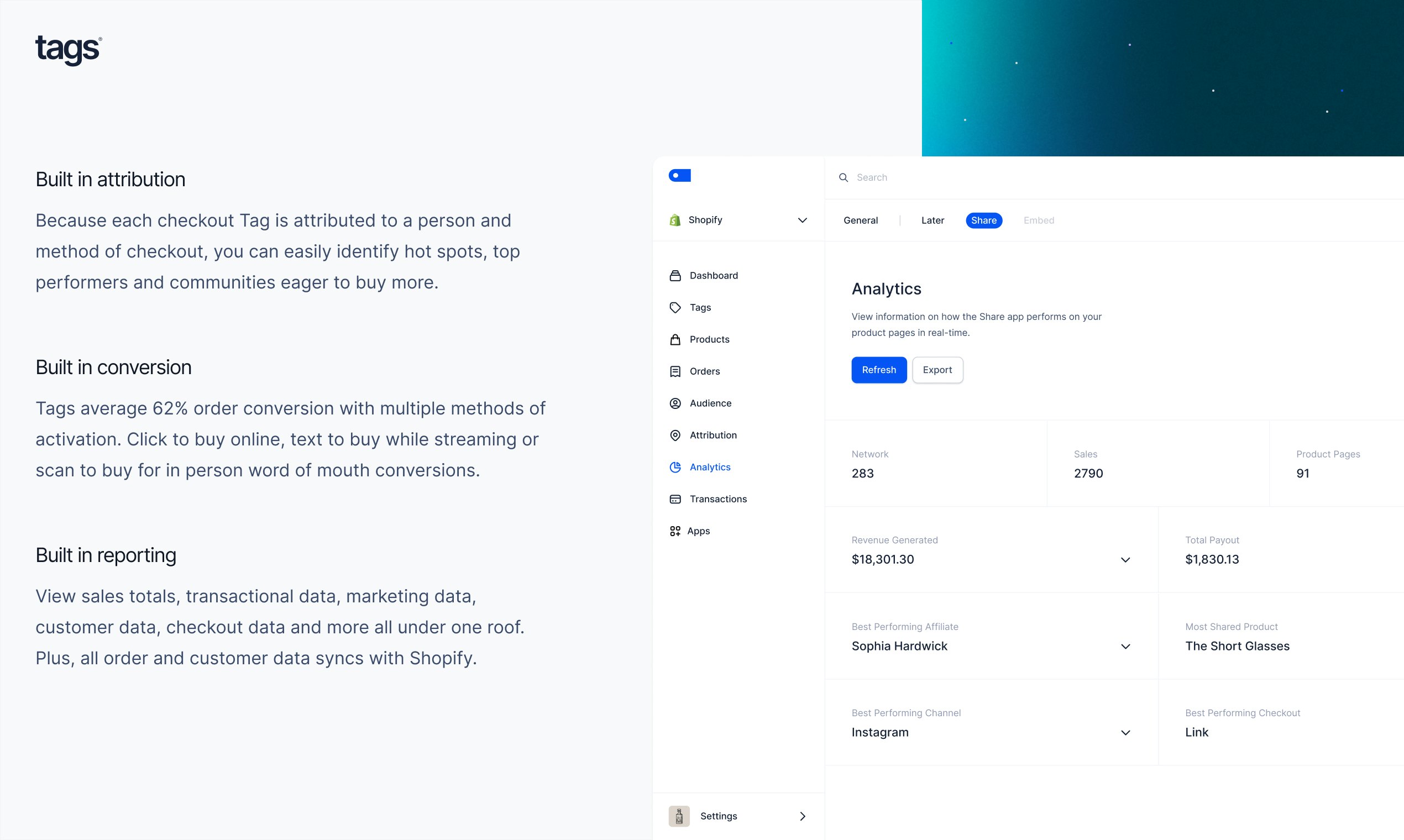 Network by TAGS - An infrastructure to distribute commerce media 5