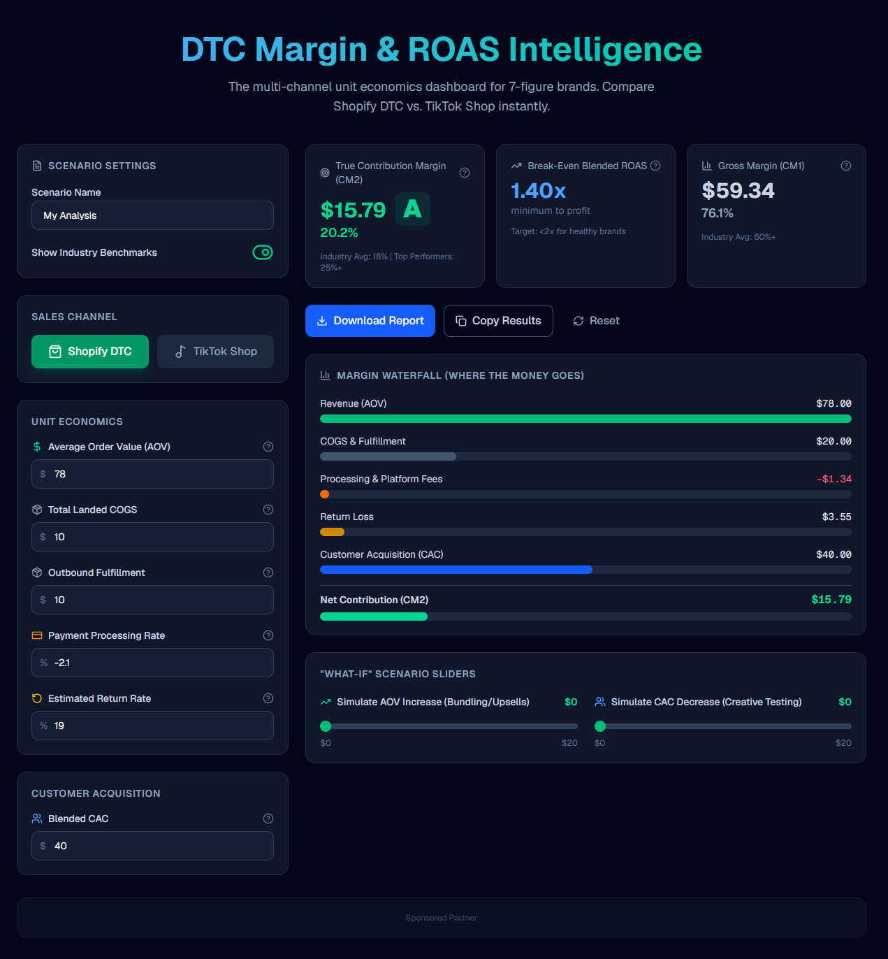 DTC Margin Calculator gallery image