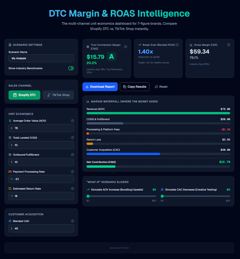DTC Margin Calculator screenshot 2