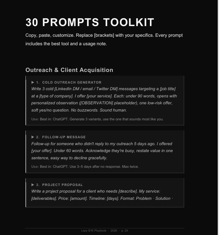 Lazy $1K AI Side Hustle Playbook gallery image