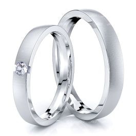 His & Hers 0.05ct Diamond Band Set gallery image