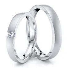 His & Hers 0.05ct Diamond Band Set gallery image