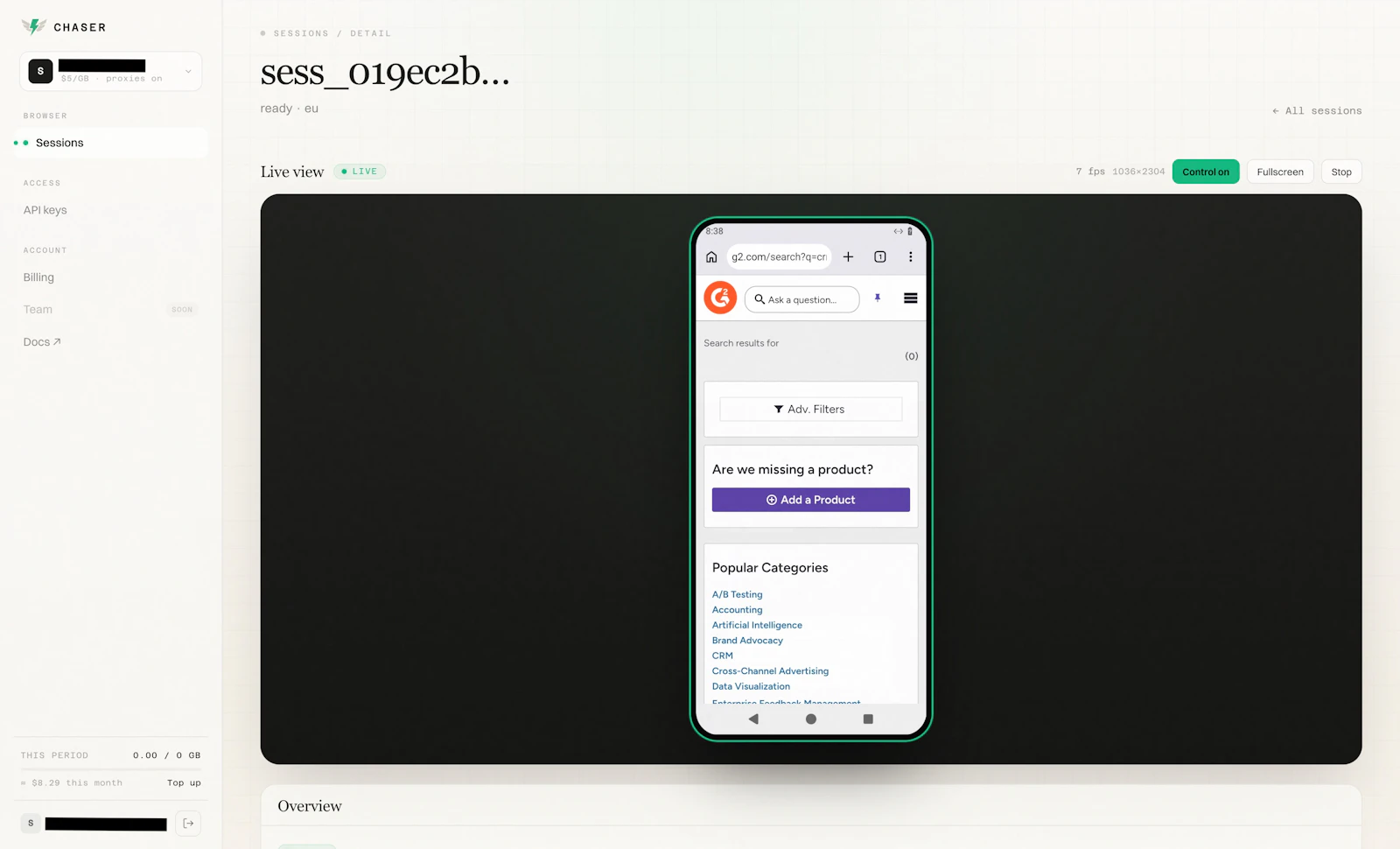 Chaser.sh screenshot 1