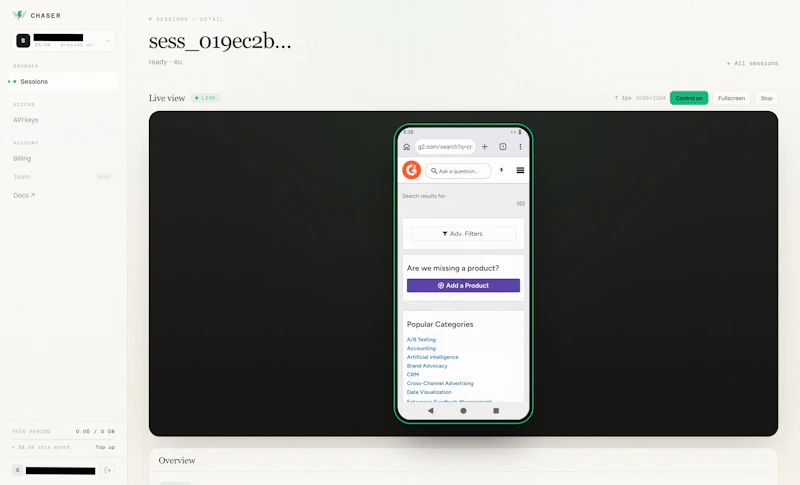 Chaser.sh screenshot 1