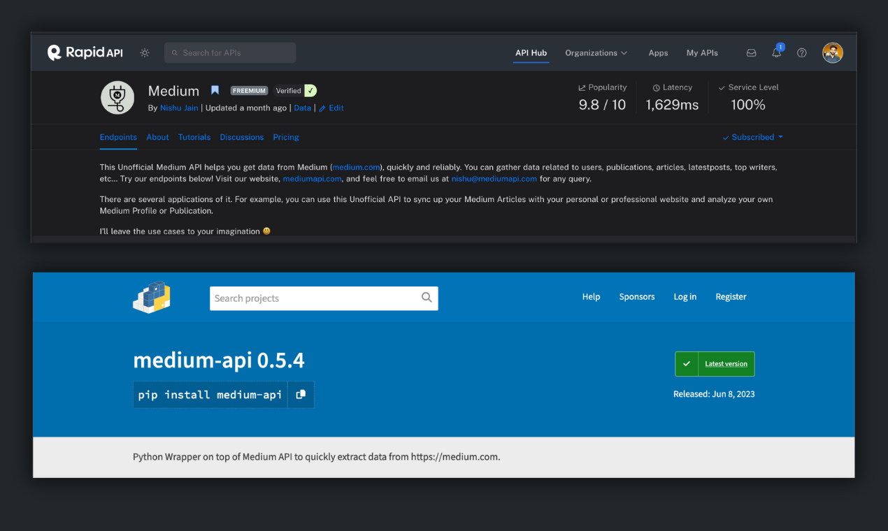 Gayri resmi ortam API - Medium'dan veri almanıza yardımcı olur medya 8