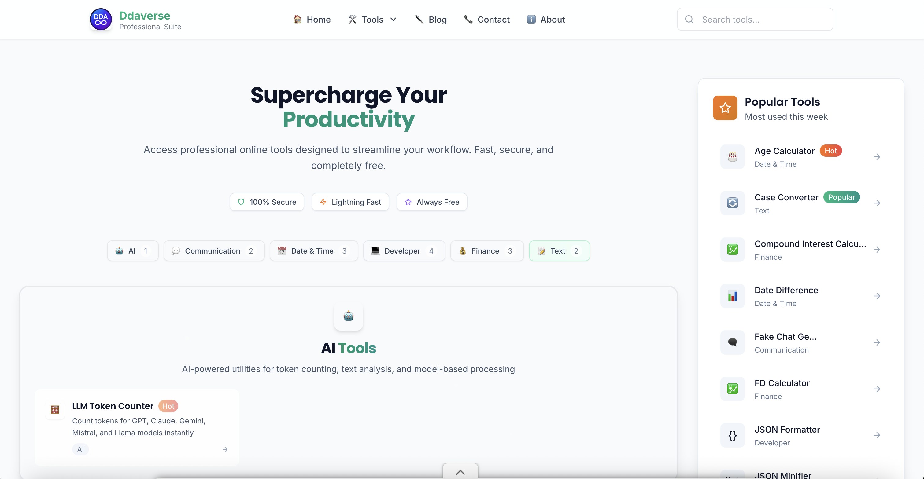 Ddaverse – Free Online Tools Hub - Screenshot 2 showing product features and functionality