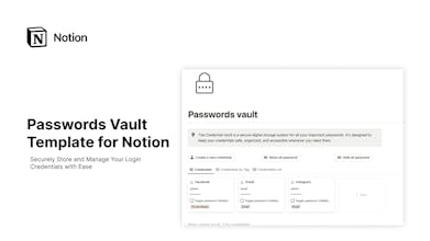 Passwords Vault Template for Notion gallery image