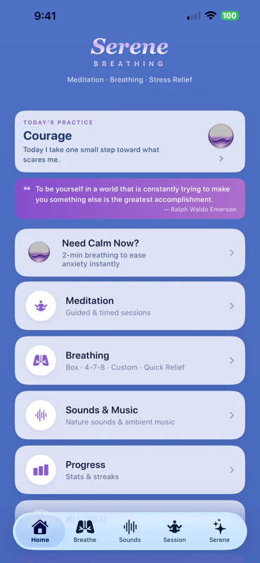 Serene Breathing -Calm, Sleep & Breathe  logo