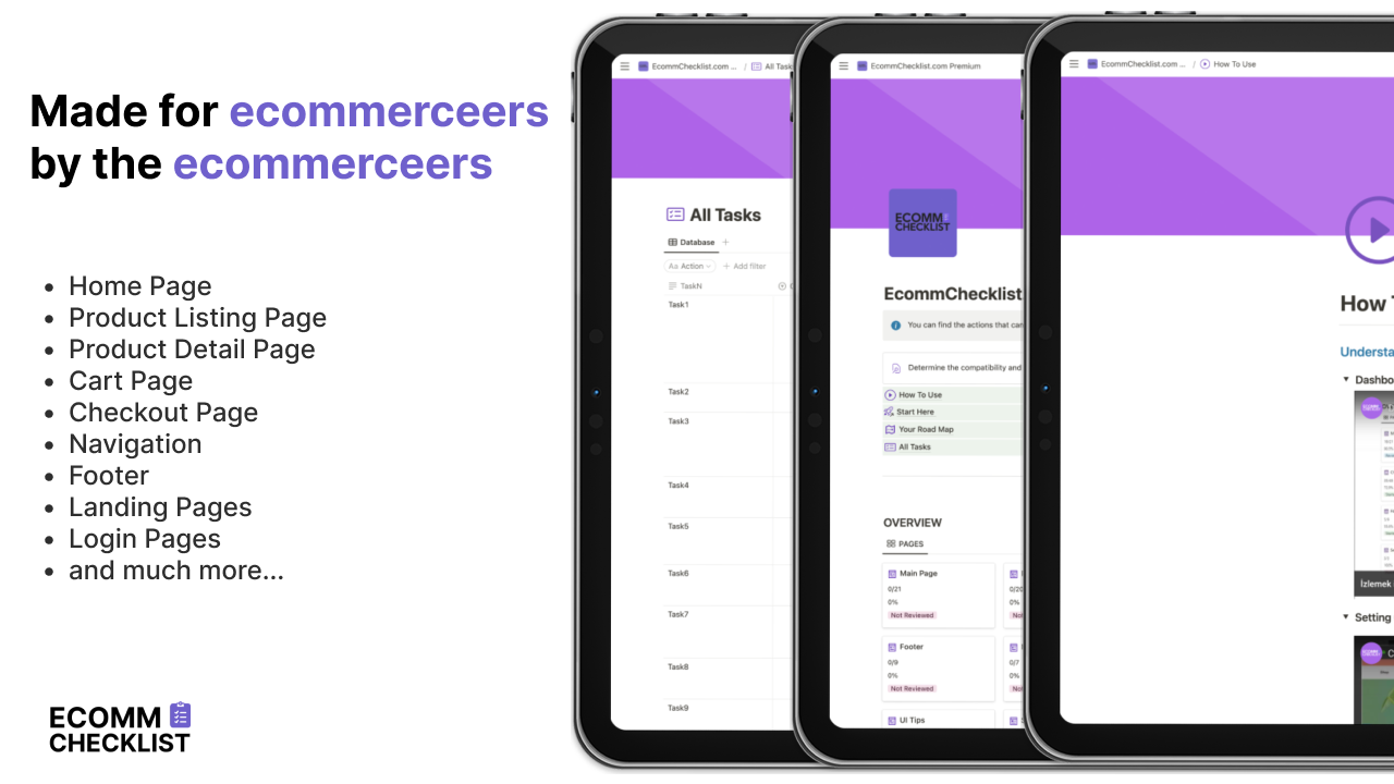 ecommCheckList 개념 템플릿 - 드래그 앤 드롭 시스템을 사용하여 전자 상거래 변환 로드맵을 만듭니다 미디어 5
