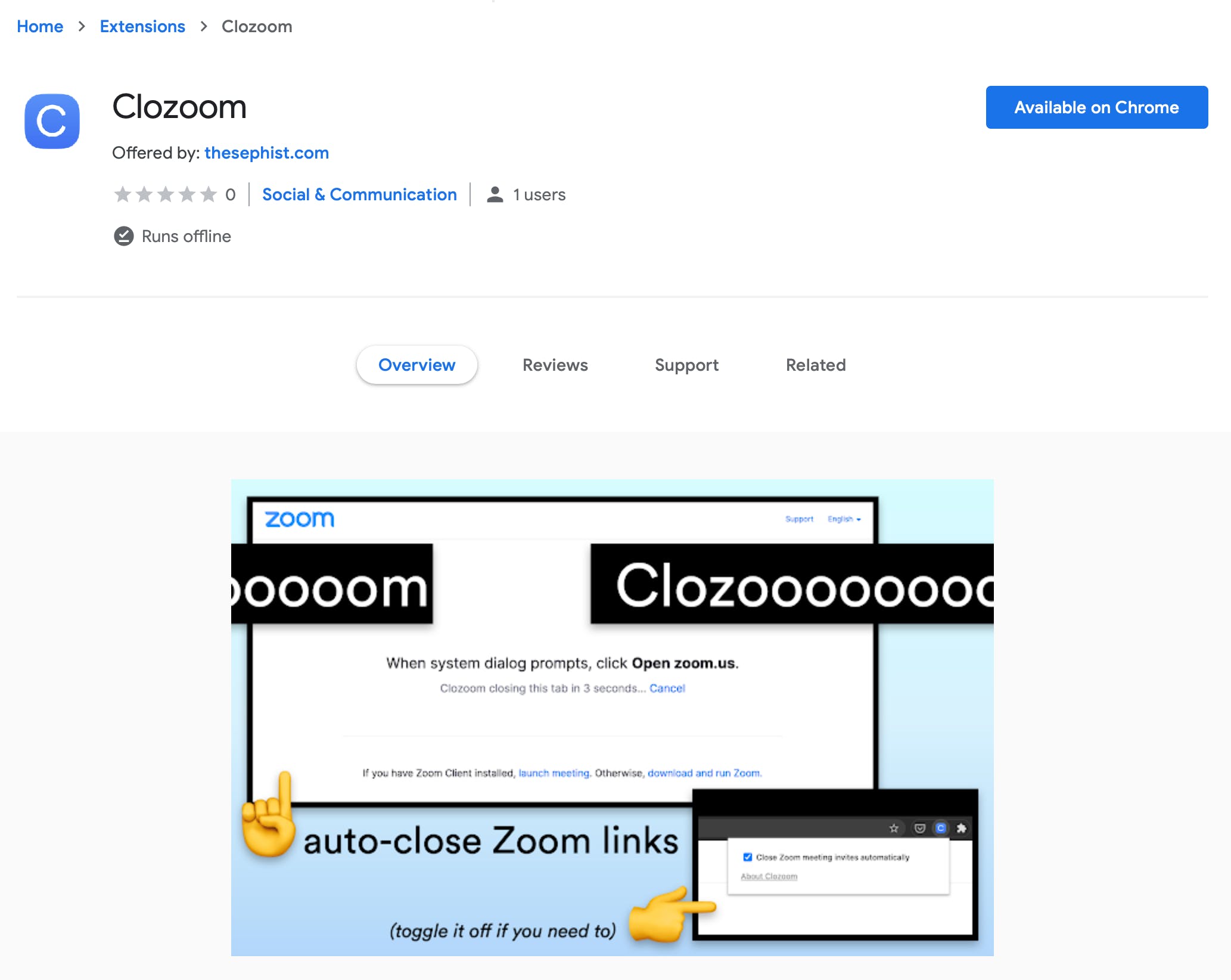 Tropisch Vluchtig dat is alles Clozoom - Automatically close Zoom meeting tabs | Product Hunt