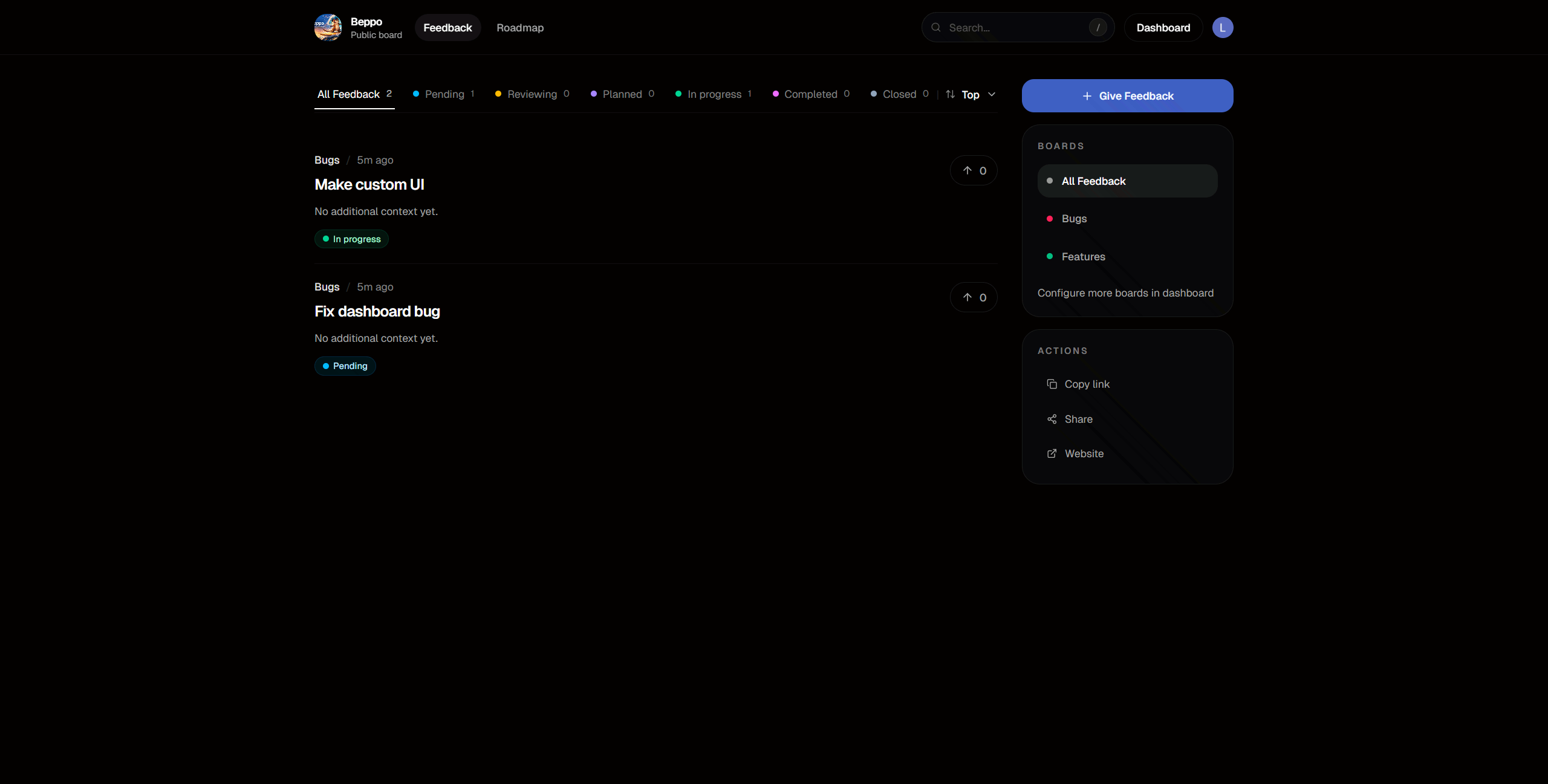 FeedbackCat - Screenshot 3 showing product features and functionality