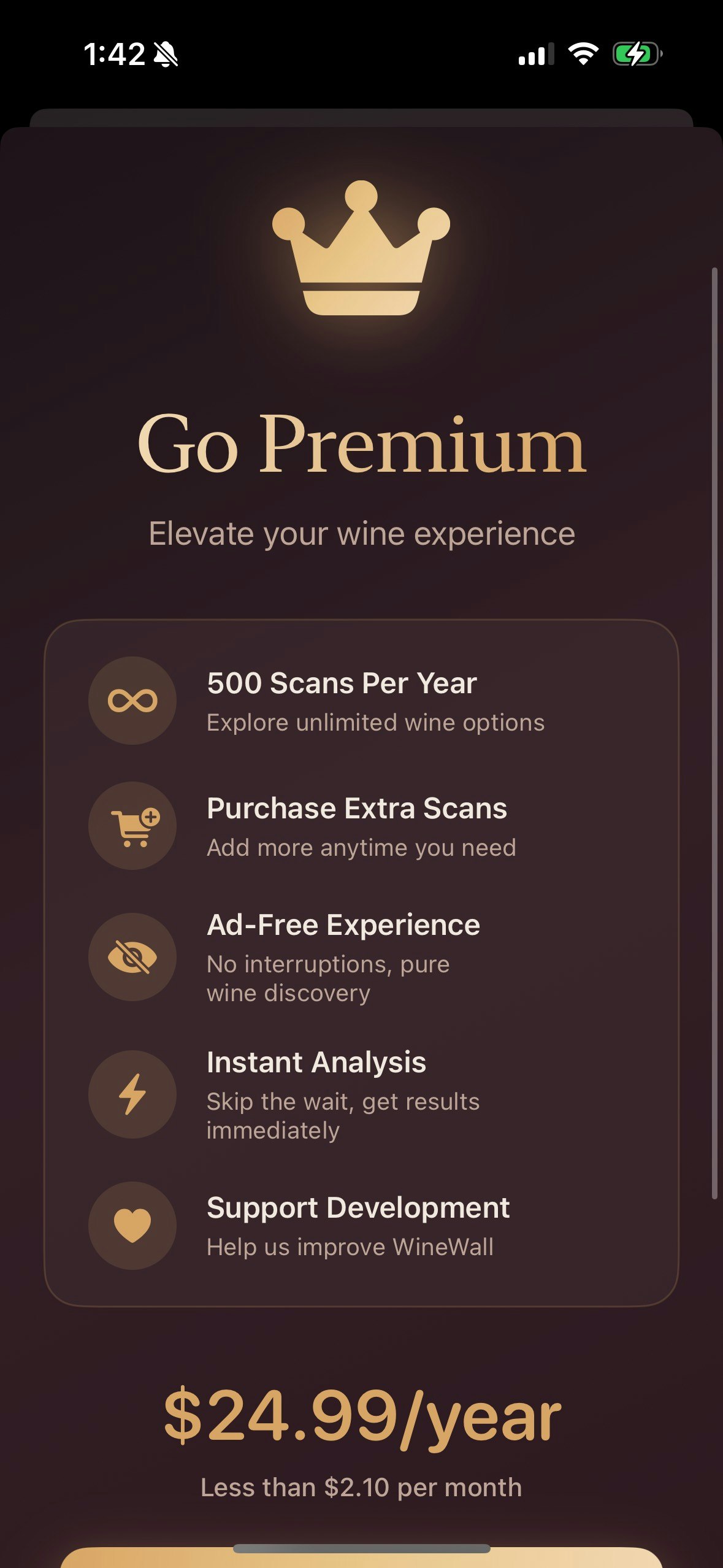 WineWall - Screenshot 2 showing product features and functionality