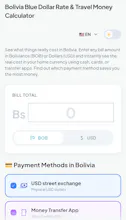 Bolivia Travel Money Calculator gallery image