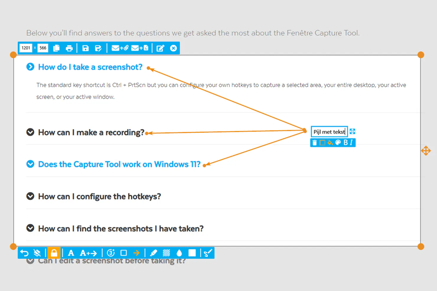 Fenêtre Capture Tool gallery image