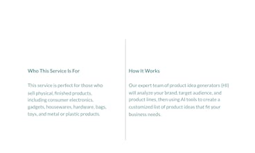 AI-generated New Product Ideas Service gallery image