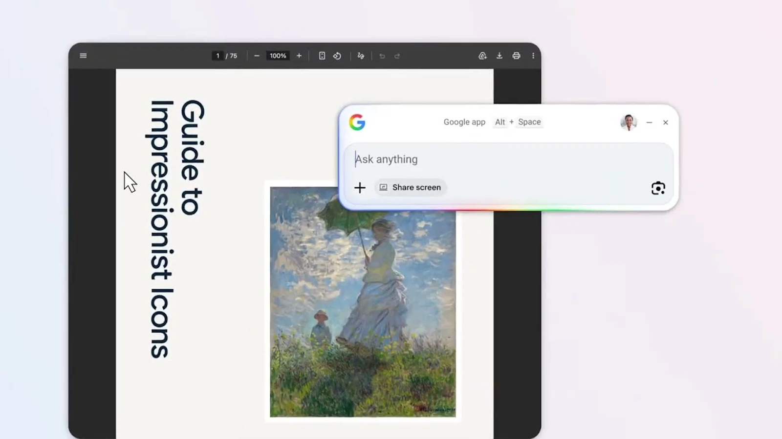 Google app for desktop screenshot 1 (video preview)