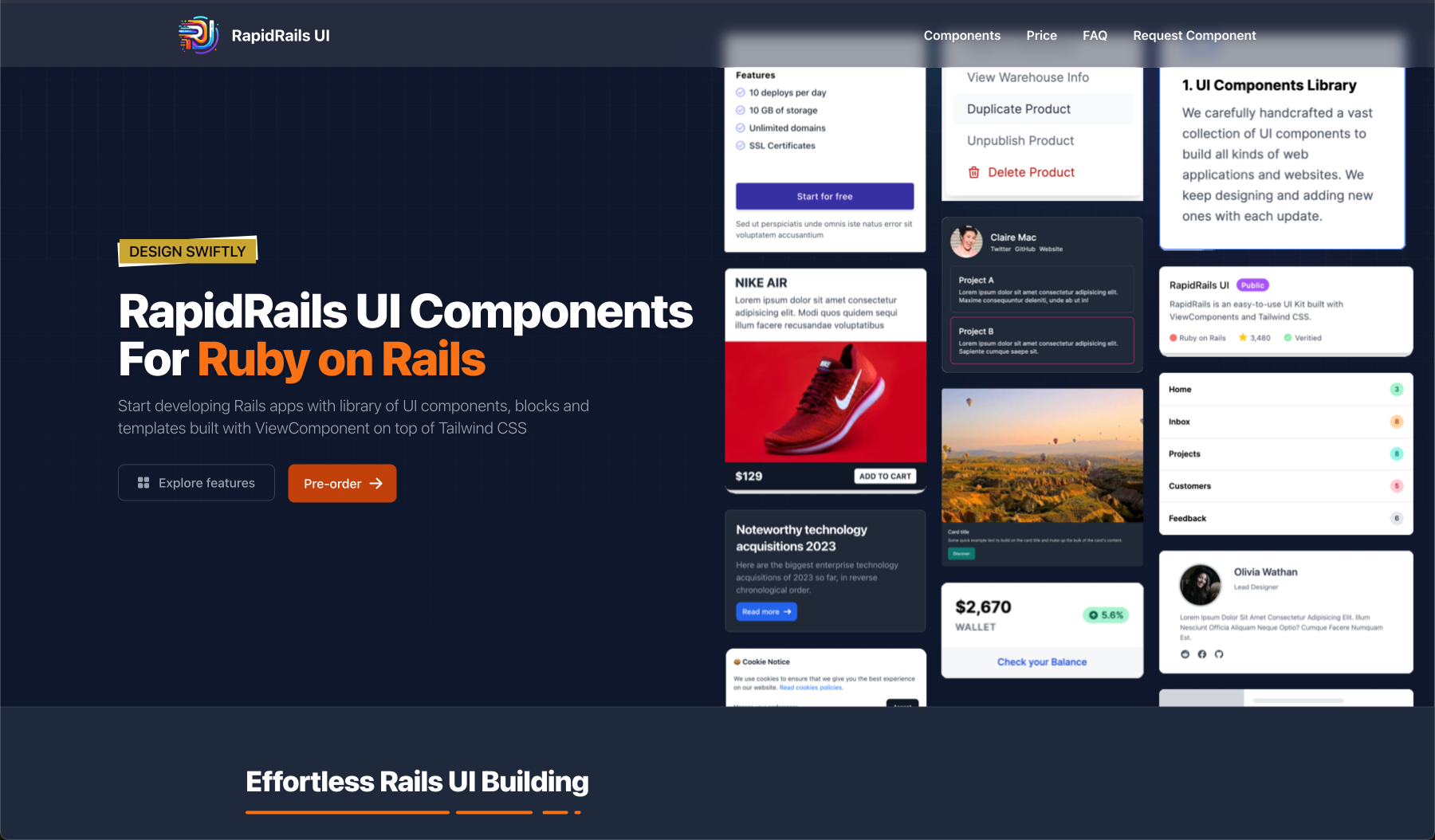 Mídia 1 de Kit de interface do usuário do Rapidrail para Rails - UI do RapidRail: otimize o desenvolvimento da interface do trilho do seu Rails