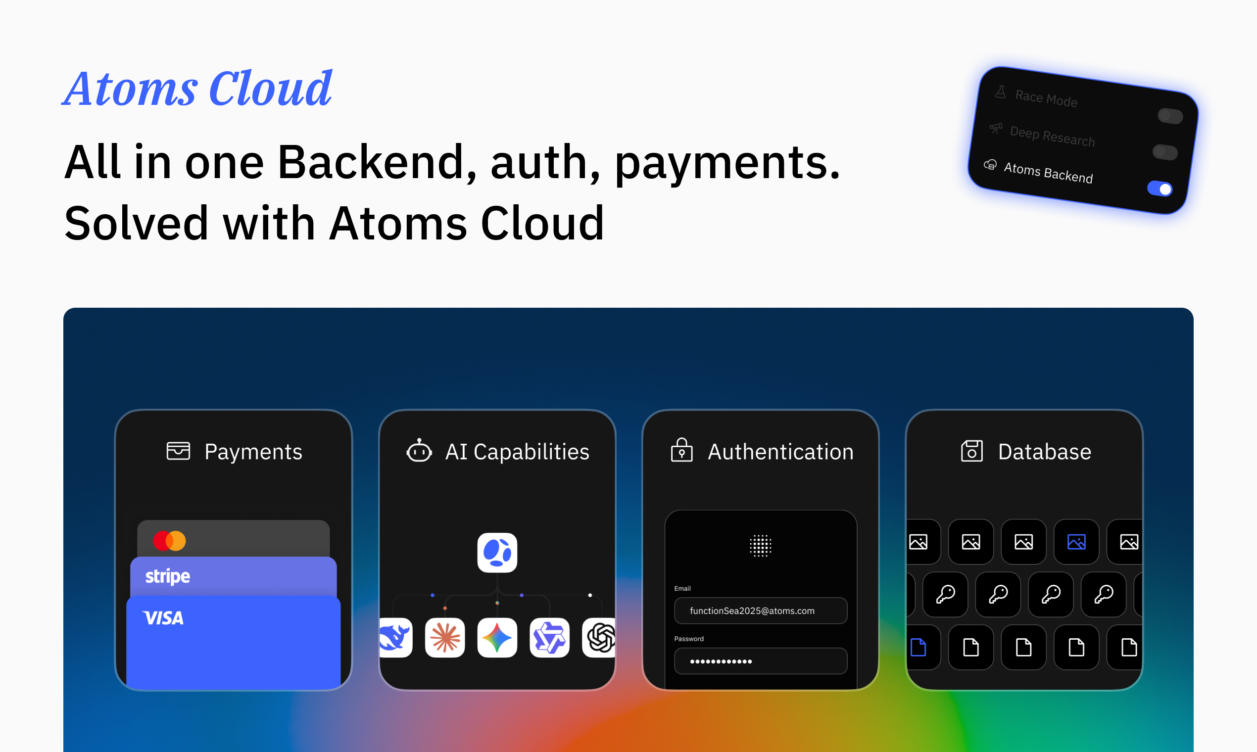Atoms - Main product screenshot demonstrating key features and user interface