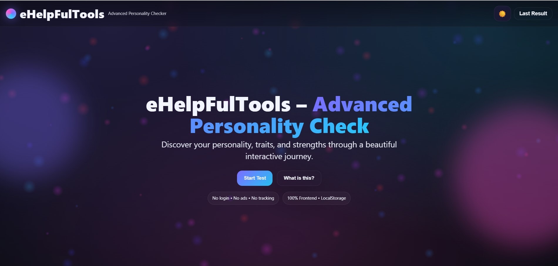 Controllo gratuito per la personalità di ehelpfultools - Scopri il tuo tipo di personalità in minuti - 100% gratuito media 2