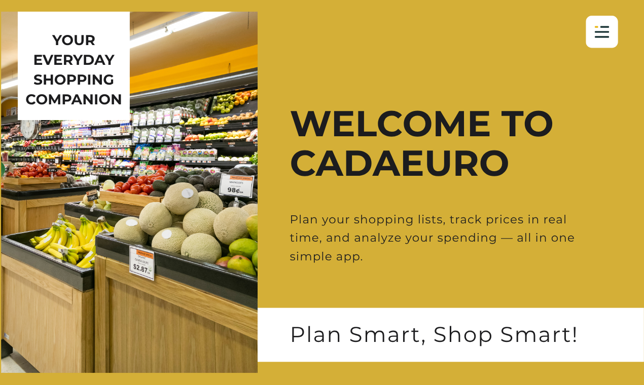 CadaEuro - More than a Shopping List - Main screenshot showing features and interface