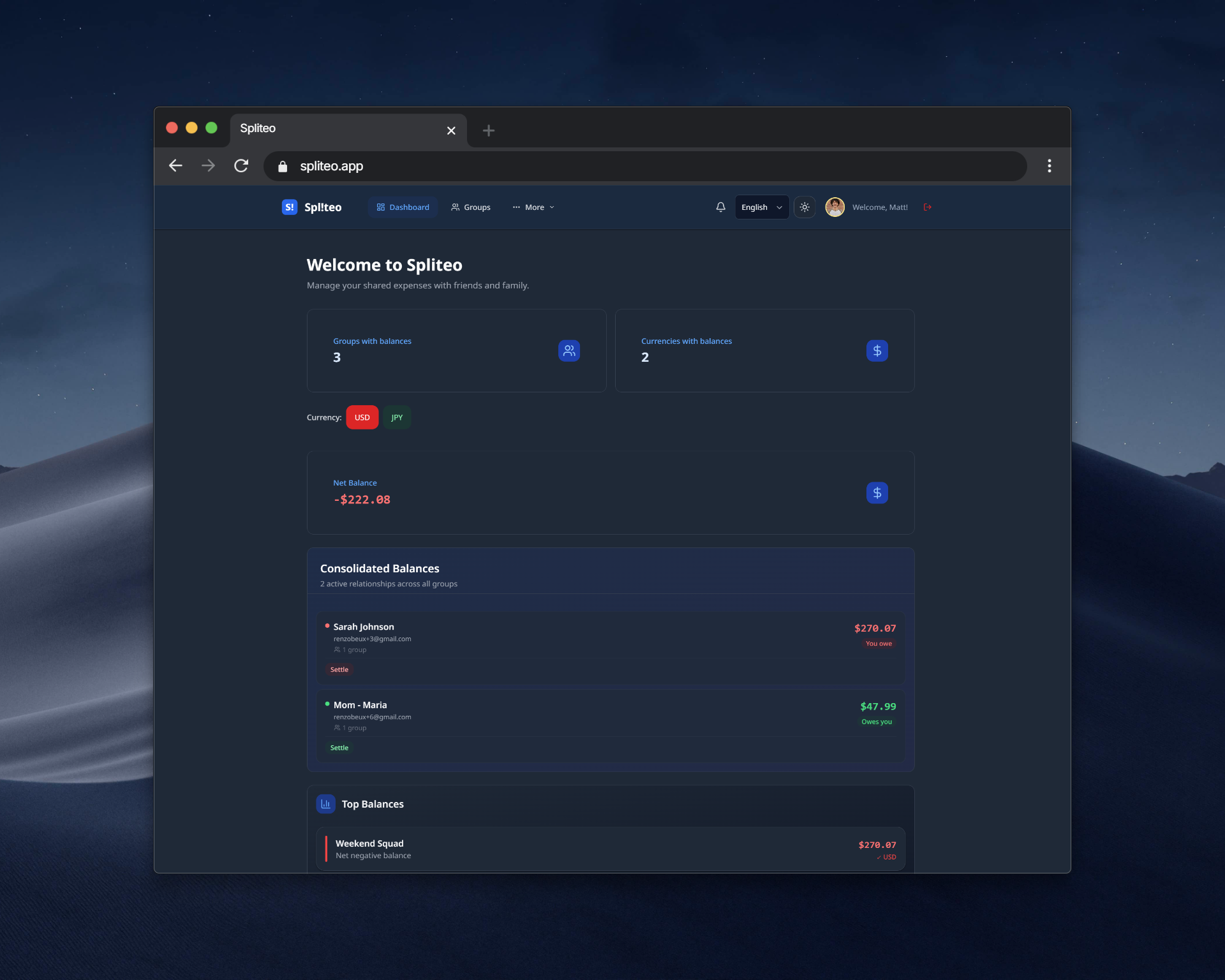 Spliteo - Main product screenshot demonstrating key features and user interface
