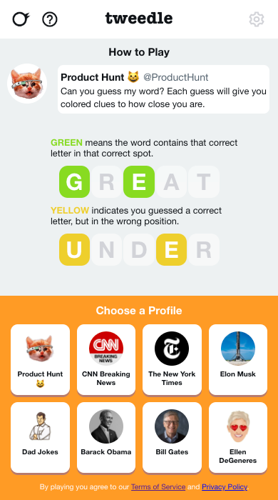 特威德 - 在Twitter上提供个人资料和推文的Wordle游戏！媒体1