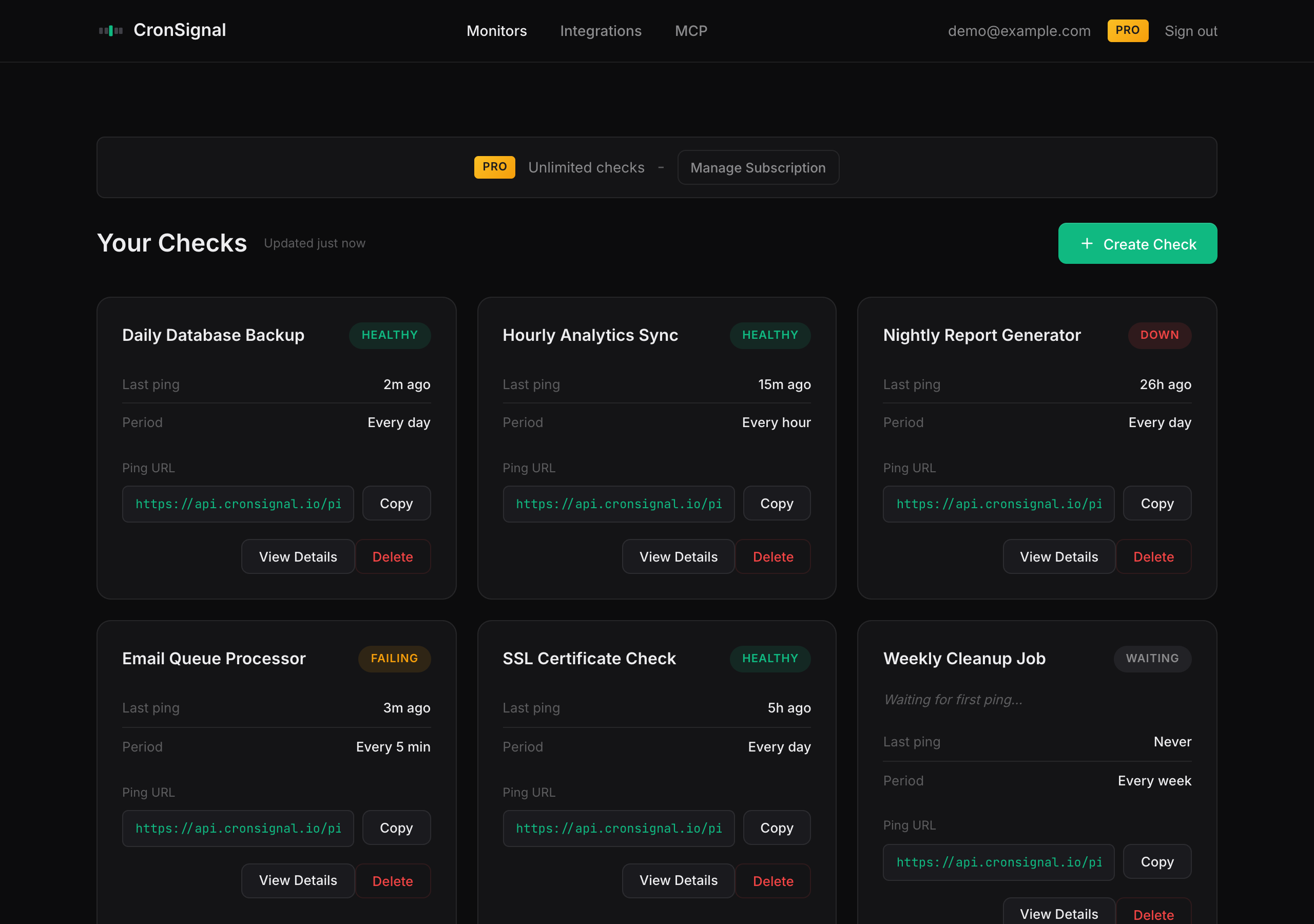 CronSignal - Screenshot 3 showing product features and functionality