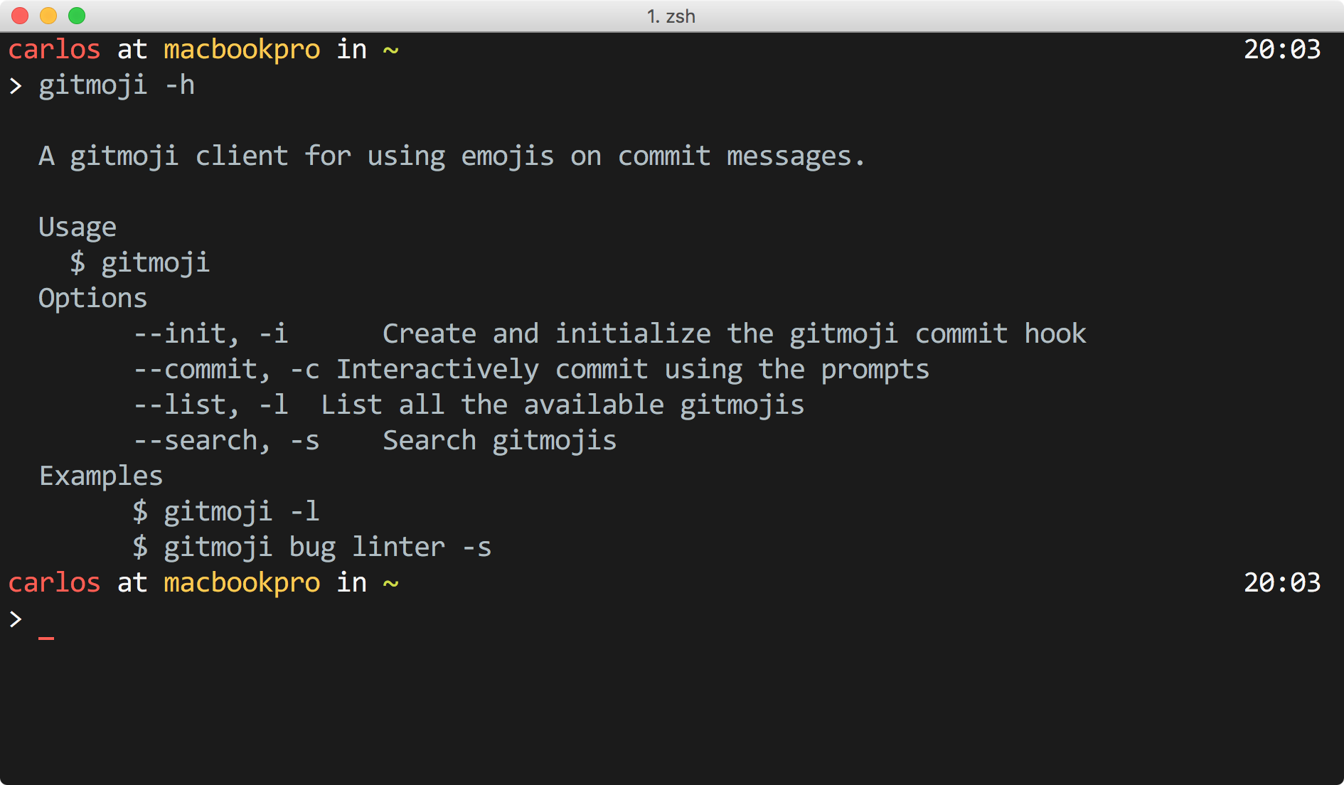 gitmoji-cli gallery image