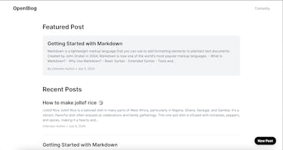OpenBlog - Simple blogging for devs gallery image